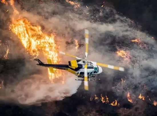 ▲消防直升机在贝莱尔区上空飞行 图据EPA