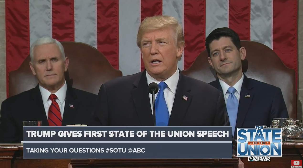 特朗普首发国情咨文 吁出台法案拨款1.5万亿基建