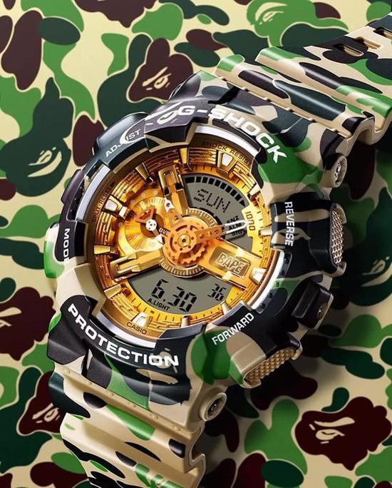 极具收藏价值的A BATHING APE® x G-SHOCK25周年联名腕表。