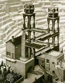 荷兰版画家埃舍尔（M.C。 Escher）的画作《瀑布》