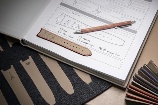 Strap Bar手工表带定制服务——激光雕刻图纹