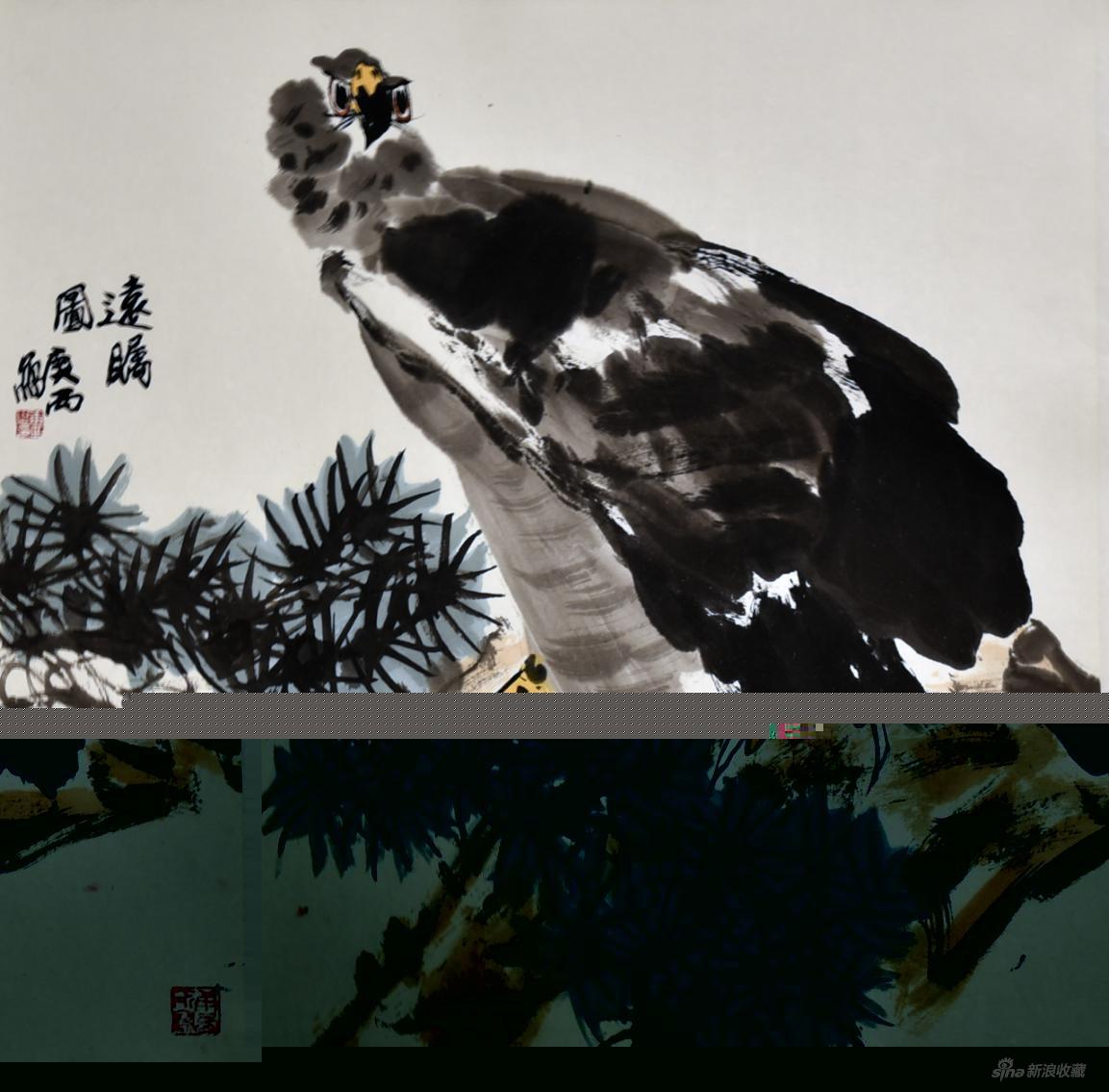 作品名称：《远瞩图》作者：詹庚西 尺寸：69cm×69cm