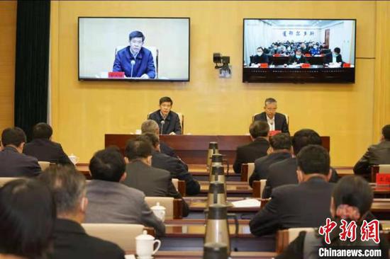 图为内蒙古商务口岸工作会议现场。内蒙古商务厅供图