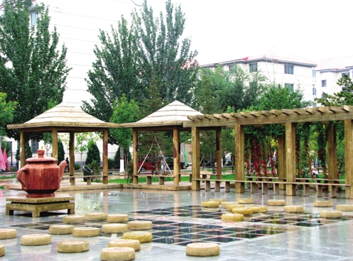 绿化美化后的社区庭院