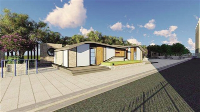锡林郭勒南路与南二环路交会处工读宿舍青城驿站效果图