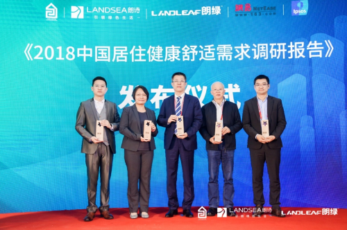 朗诗集团、朗绿科技、益普索、中国被动式建筑联盟、网易房产联合发布《2018室内居住环境健康舒适体验评价指数报告》