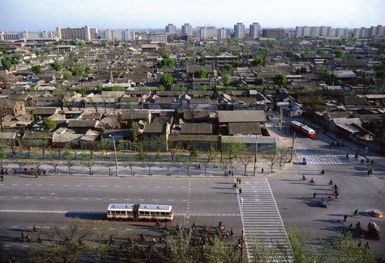 1979 年，北京，从北京民族饭店的房间拍摄的景象