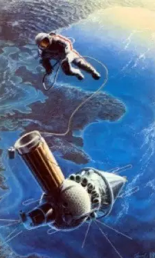 中国航天事故:那些藏在《地心引力》中的真实航天事故 列昂诺夫本人绘制的太空行走场景图