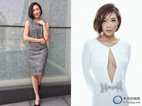 41岁张本渝开门见客装性感火辣露美胸