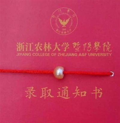 浙江农林大学暨阳学院录取通知书