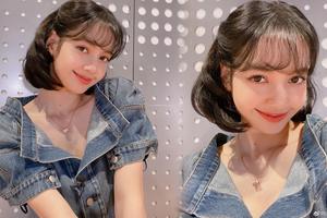 Lisa白雪公主同款短发可爱大秀名品锁骨