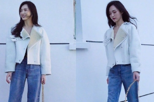 唐嫣晒初秋随拍美照！风中露甜笑