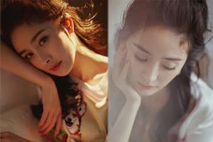 杨幂格子长裙配短T尽显朦胧美