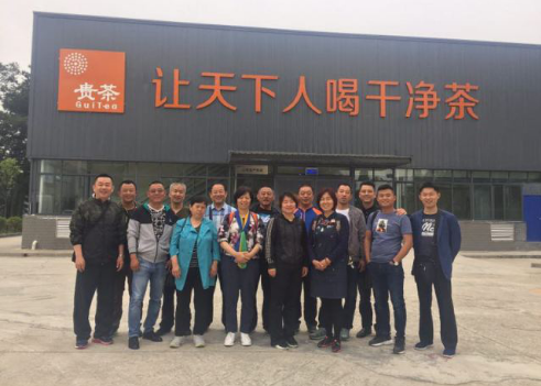 △陈化彬(左一)参观贵茶集团久安茶园
