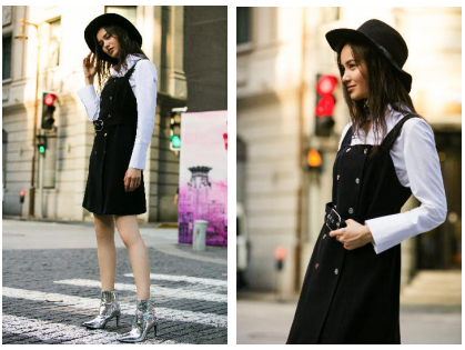 Etam Paris white & black经典款小黑裙
