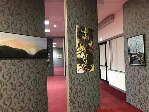 拿破仑一世后代、Plaza主席阿兰·若发与法国世纪艺术国际文化经济交流协会许改主席在我的画作前交流