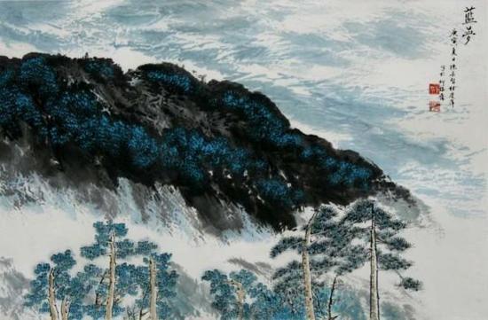 陈长智林庆萍作品赏析《蓝梦》 45cm×69cm