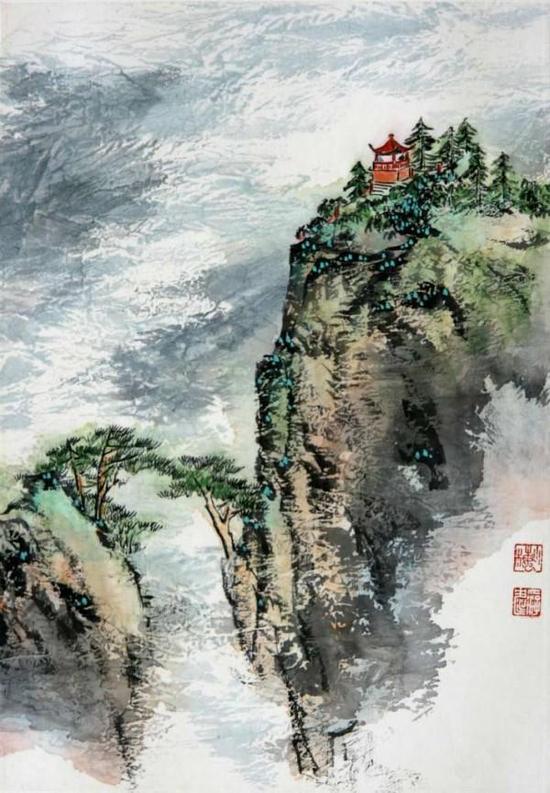 陈长智林庆萍作品赏析《听涛》 44cm×30cm