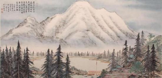 陈长智林庆萍作品赏析《美国雷尼尔雪山》68cm×133cm
