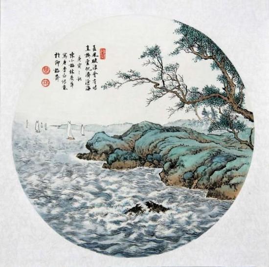 陈长智林庆萍作品赏析《长风破浪》44cm×44cm
