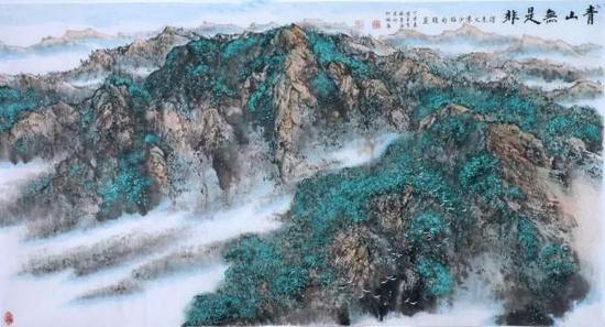 陈长智林庆萍作品赏析《青山无是非》 95.5cm×178.5cm