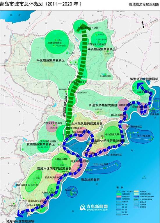 在市域范围内划定5类生态功能区,并实行严格的生态空间管控。 山地生态功能区:严格保护崂山、大泽山、大珠山、小珠山、铁橛山等构建市域生态安全格局的重大生态资源,严禁开山采石。 水系及湿地生态功能区:重点保护好市域内主要河流、水库及湿地保护区,加强河流综合治理、水源涵养和湿地保护,改善生态环境。 海域及海岛生态功能区:按照《青岛市海洋功能区划》的相关要求,严格保护胶州湾、灵山湾、鳌山湾海域及海岛资源。 农业生态功能区:开展农村环境综合整治,鼓励发展有机农业等生态农业,控制畜禽养殖规模