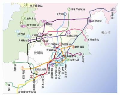 青岛市城市轨道交通线网规划远景年方案示意图
本报制图 金 琳