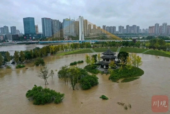 10月6日,南充市印象嘉陵江湿地公园受灾。 黎涛 摄