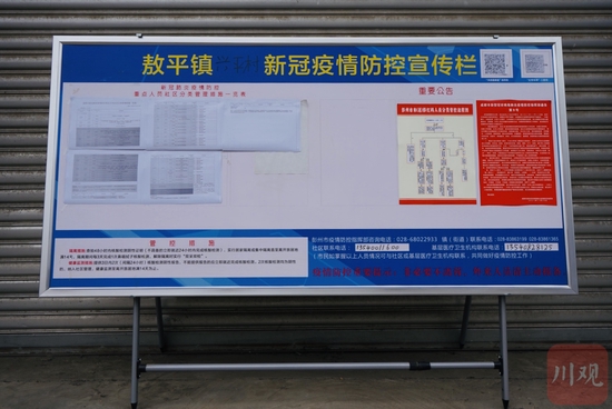 新冠疫情防控宣傳欄。魏馮 攝