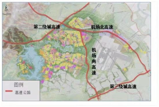 图为天府机场高速南线线路图。四川省交通运输厅供图