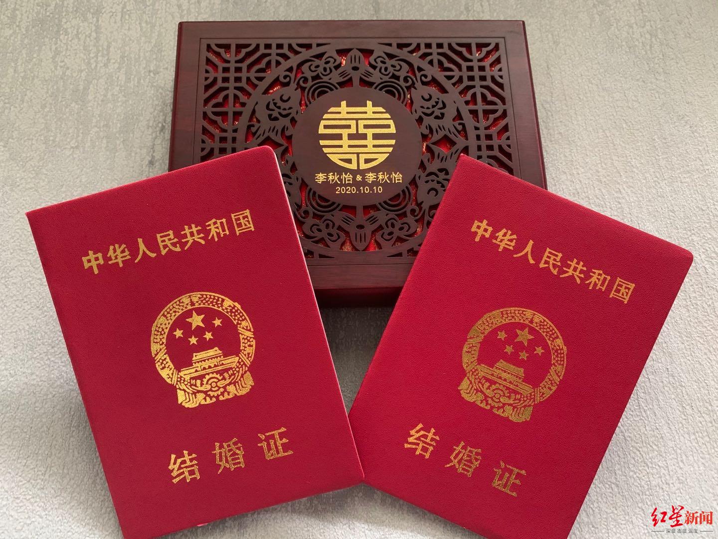 二人的结婚证