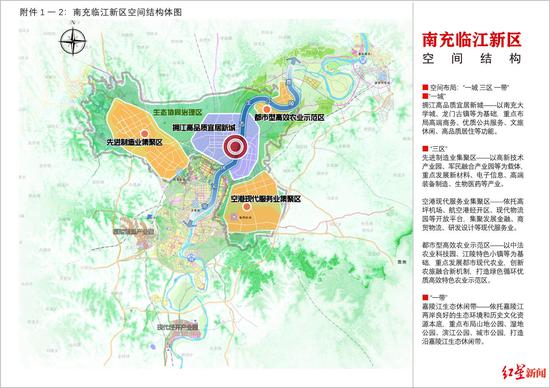 南充临江新区空间结构