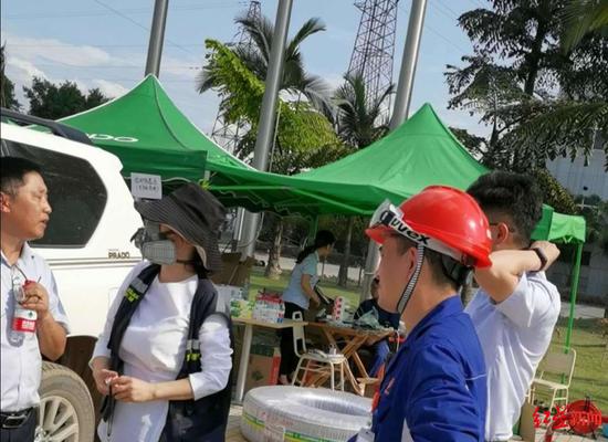 8月20日應急管理人員在永祥多晶硅調查