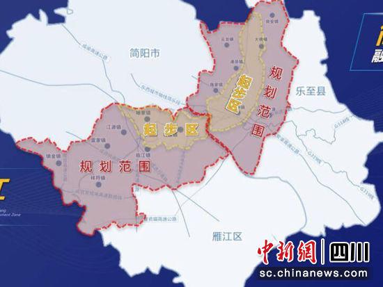 簡陽—雁江—樂至融合發展區規劃示意圖。鐘欣 攝