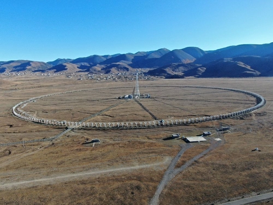 建设中的子午工程二期圆环阵太阳射电成像望远镜。