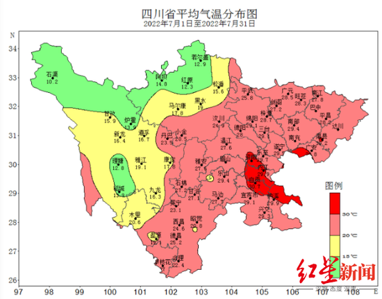 四川省平均气温分布图 图据四川省气候中心