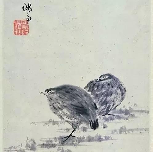 [清]朱耷《鹧鸪》 现藏于广州艺术博物馆