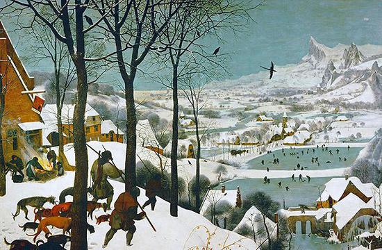 彼得·勃鲁盖尔《冬猎》板面油画