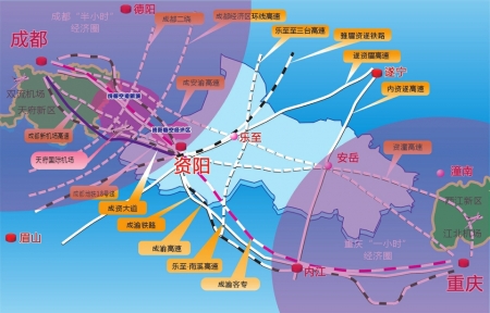 资阳交通区位图。
