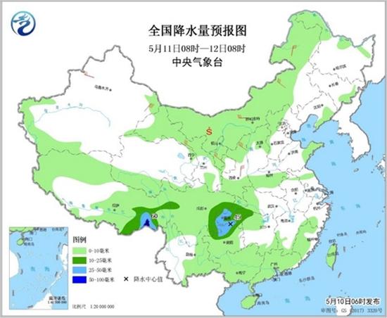 四川妥妥地进入了降水区域。