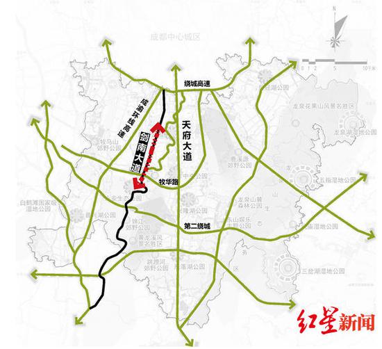 ▲剑南大道地图