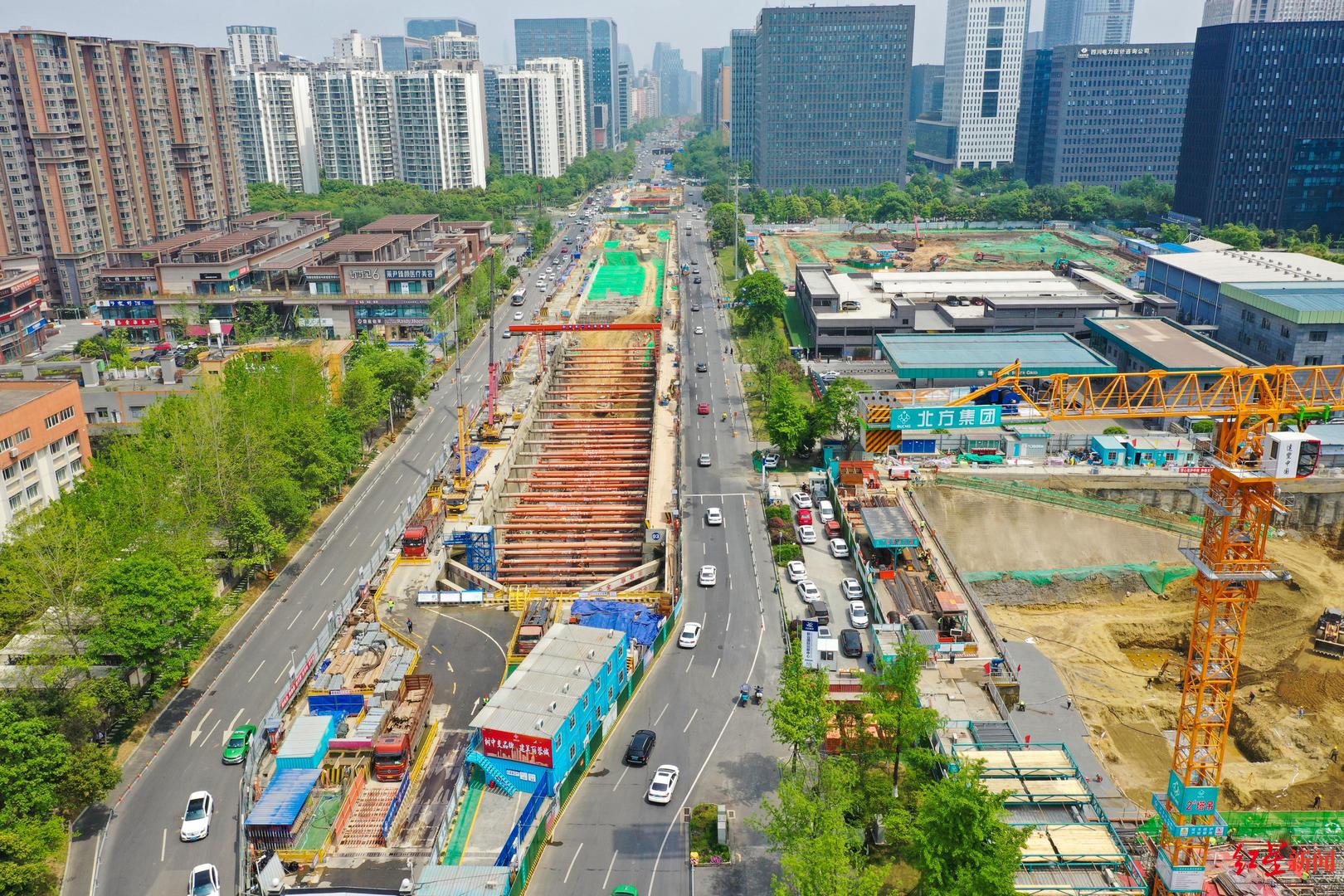 ▲30号线一期益州大道站建设现场