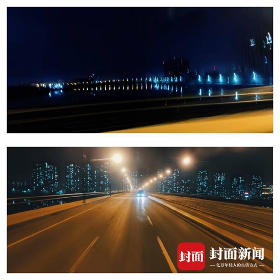 邱旭婷拍的夜景圖對比。受訪者供圖