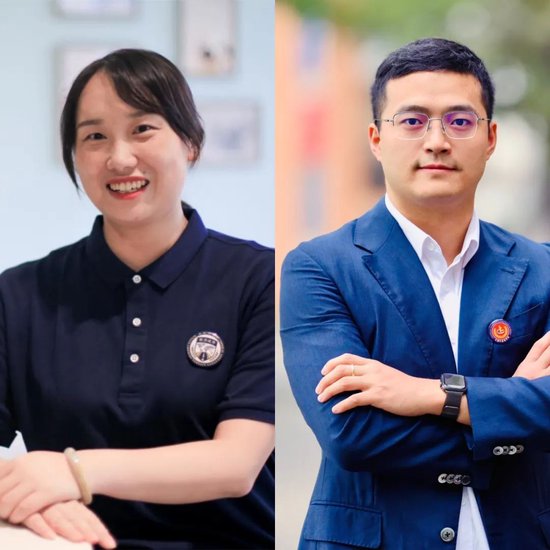 鲁昊主教练赵赟(左)、陈俊先(右)