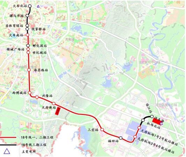 ▲图据《成都轨道交通18号线三期工程环境影响报告书(征求意见稿)》，具体走向、里程、站点以实际建设情况为准。