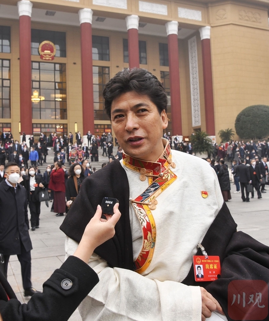 省人大代表刘洪接受记者采访