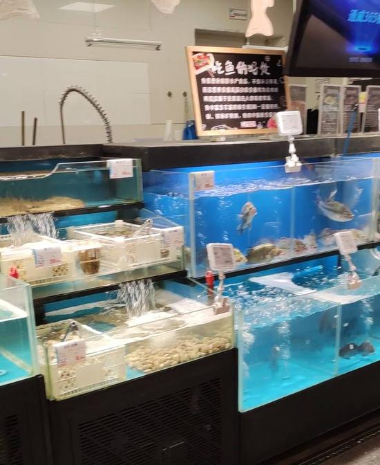 在天府新區華府大道附近某超市水產品
