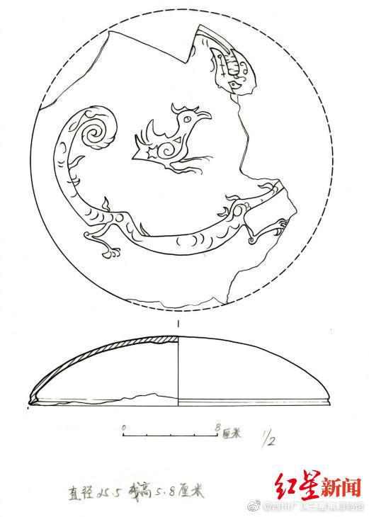 　该龙凤纹盘的绘图（图据王仁湘先生公众号）