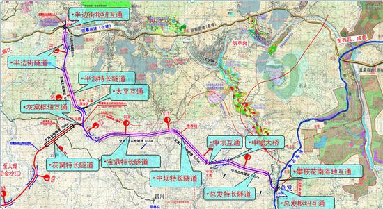 攀大高速四川段线路图