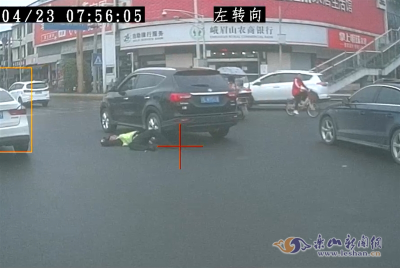 楊某某違法拒檢駕車拖行交警